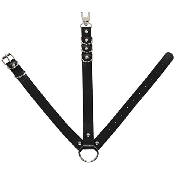 𝅺leather Strap Belt Loop Clip Leg Harness Garter Bondage Cosplay Rave BDSM NWT - Picture 5 of 6